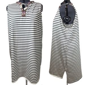 Plus size striped shirt dress embroidered 4X